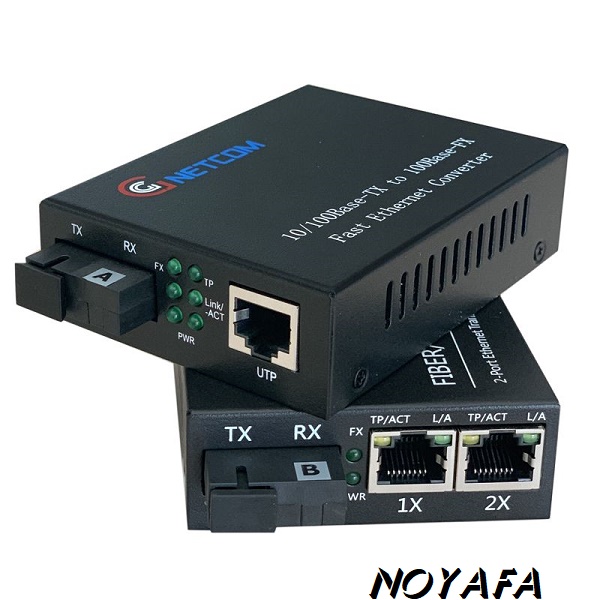 Bộ chuyển đổi quang điện GNETCOM 1 ra 2 Cổng LAN tốc độ 10/100 GNC-1111S-20/GNC-1112S-20