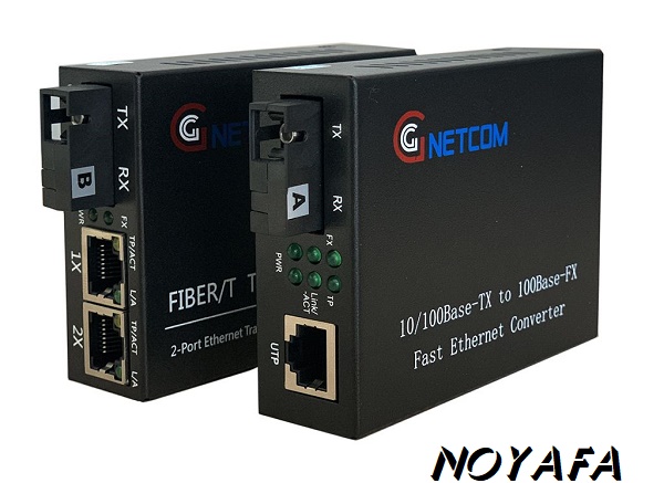 Bộ chuyển đổi quang điện GNETCOM 1 ra 2 Cổng LAN tốc độ 10/100 GNC-1111S-20/GNC-1112S-20
