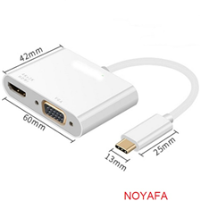 Cáp chuyển đổi USB Type C sang HDMI + VGA